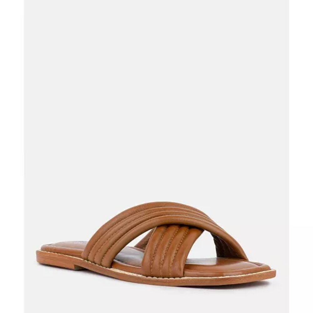 RAG & CO EURA Womens Tan Quilted Leather Flats/NIB/9.5